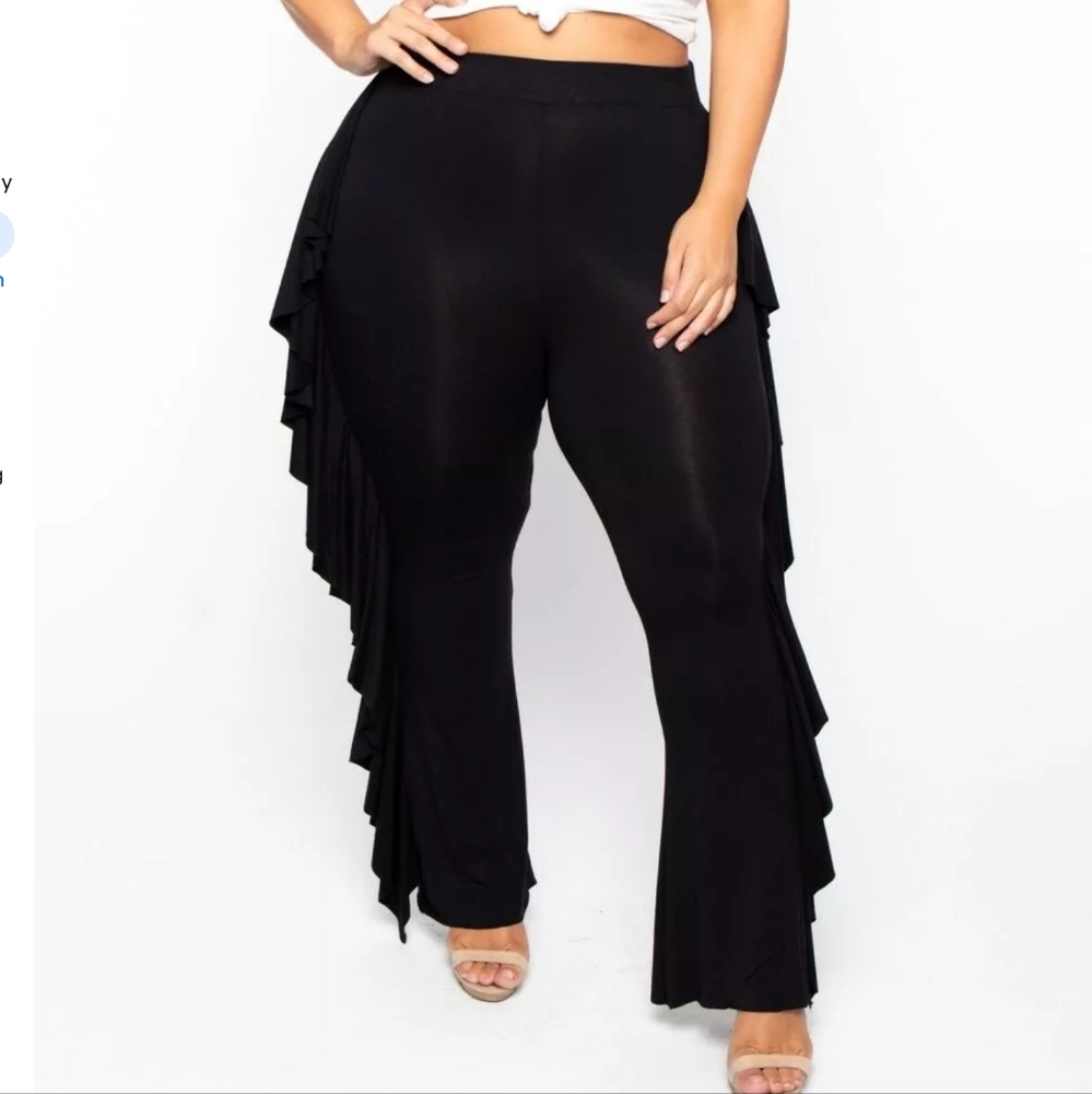 NWE NWOT CurvySense Plus Size Ava Ruffle Pants Sz 4XL